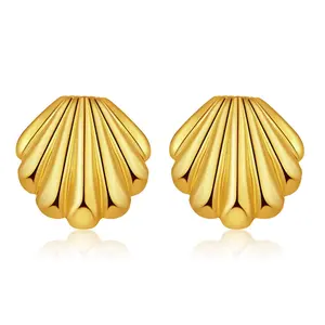 Aprilery Earrings Trendy Vintage Shell Geometric Stud Statement Earrings Hypoallergenic Dupes Jewelry for Women Gifts