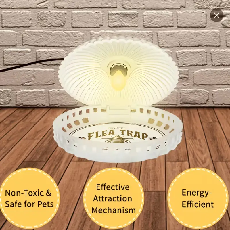 2 Pack Flea Traps with 4 Sticky Pads & Bulbs - Pet Safe Indoor Insect Catcher for Fleas, Mosquitoes, Moths, Fruit Flies! Cockroach Repellent Gel Cockroach Control Room Extendable Light Box Cockroach Killer roaches repellent home Room Box
