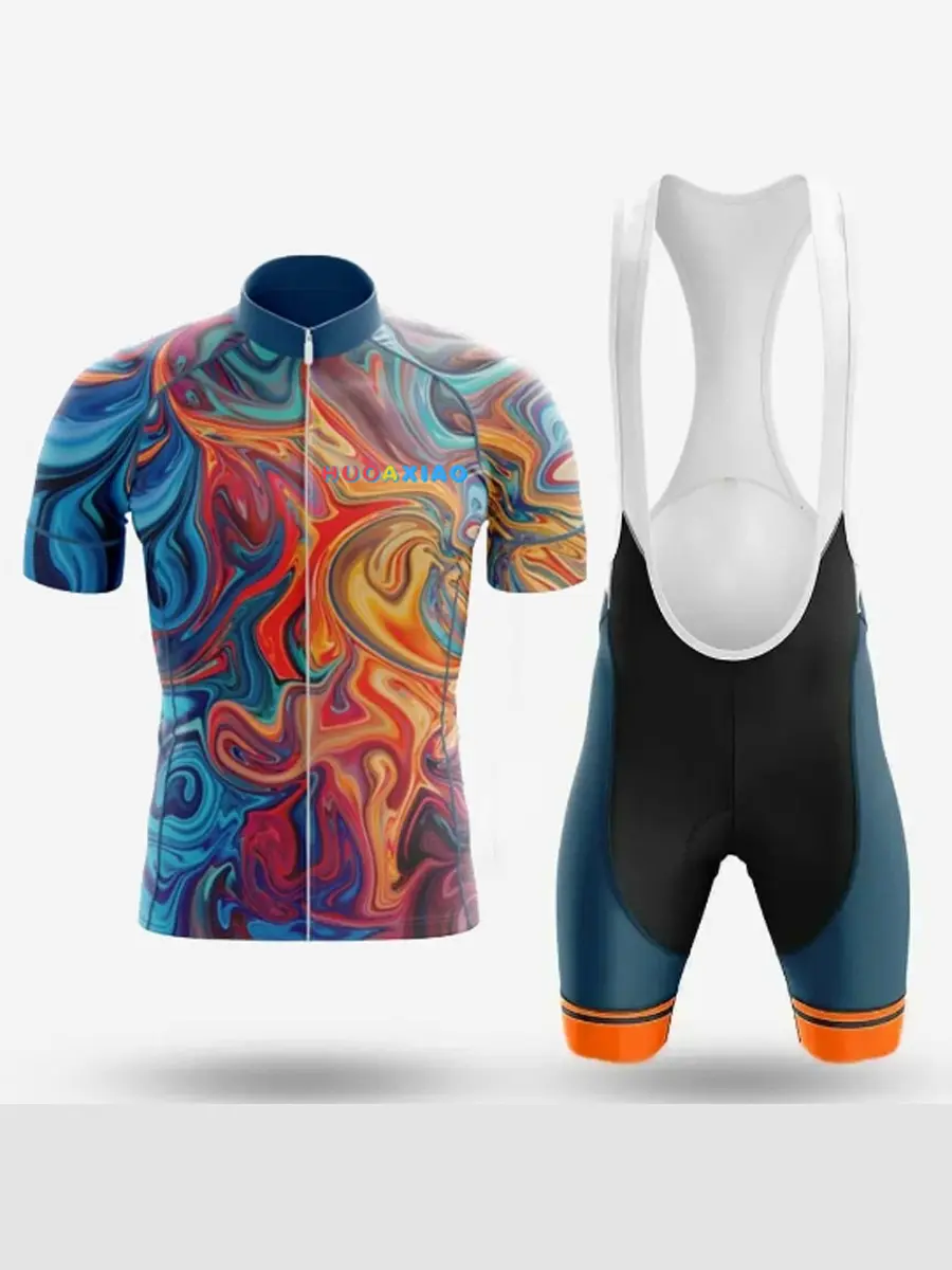 Road cycling suit for men, professional competitive cycling equipment, quick drying short sleeved shorts cycling suit set