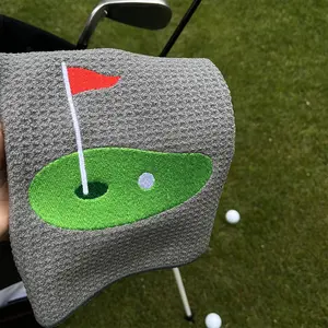 Premium Embroidered Golf Towel, Golf Accessory, Large Size 16''x21'' Super Absorbent & Quick-Dry For Quick Cleaning, Machine Washable, Perfect for Golf Bags, Fun & Creative Gifts for Men or Women. - Gray
