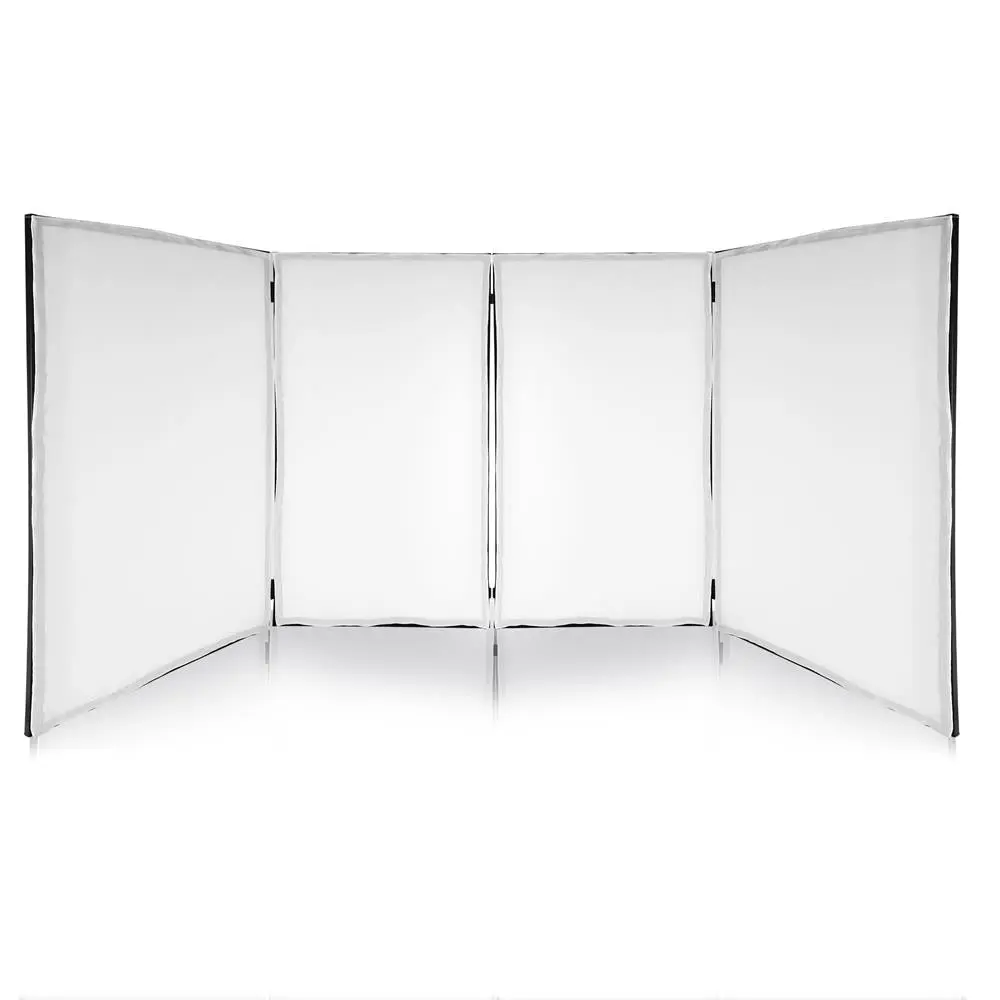 Indoor Furniture Room Divider DJ Booth Cover Screen - Lightweight, Stretchable Lycra, White, Steel-Frame Clean Setup, Divider For Room Separation, Modern Room Divider