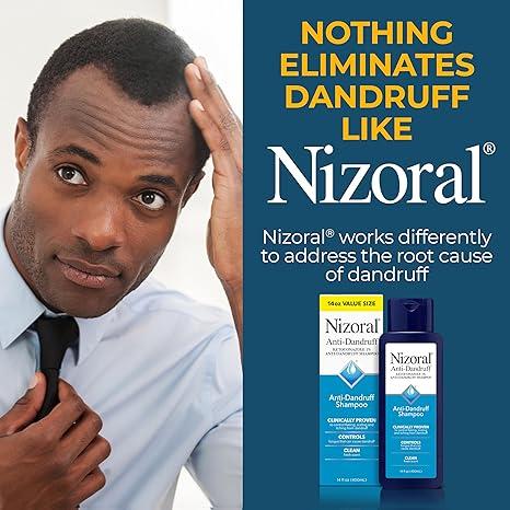 Nizoral Anti-Dandruff Shampoo with 1% Ketoconazole, Fresh Scent, 14 Fl Oz  Haircare Gentle Cleansing