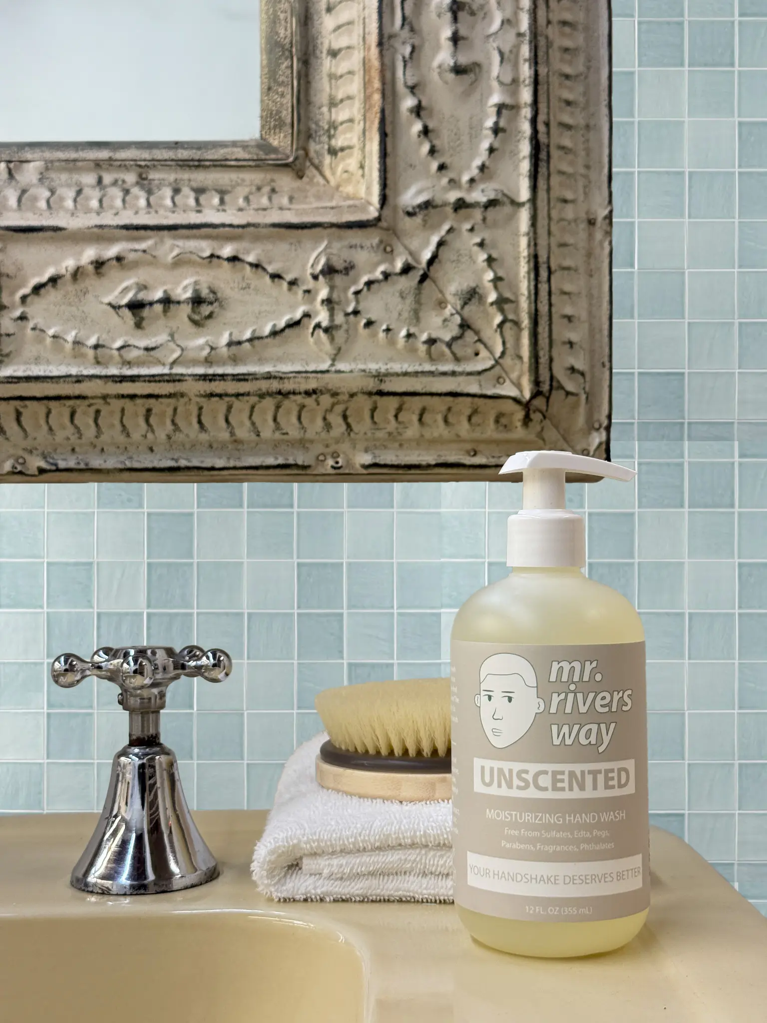 Mr. Rivers Way Unscented Liquid Hand Soap Moisturizing Smooth for Sensitive Skin with Botanical Extracts & Recyclable Bottle