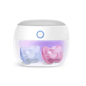 Papablic Portable Pacifier Sanitizer, UV Light Sanitizer Case On The Go for Baby Health, USB Rechargeable Mini Travel Sanitizer Box, 99.99% Cleaned in 59 Seconds