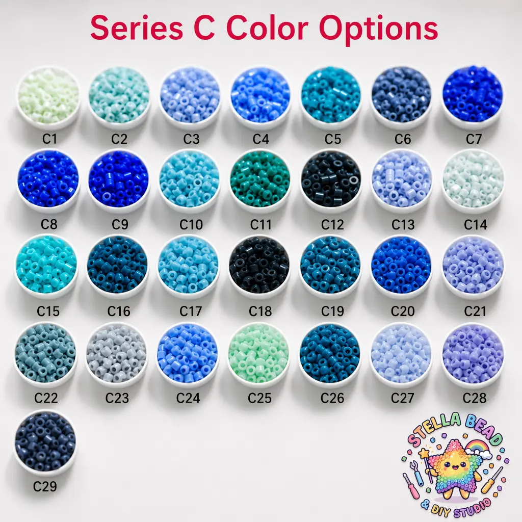 Stellabead C Series 2.6mm Fuse Beads Refill Pack - C29 Vivid Ocean Blue, Consistent Tones & Color & Size, Uniform Shape & Hole Size, 1000/4000/10000 Beads Per Color for DIY Crafts, Pixel Art Projects