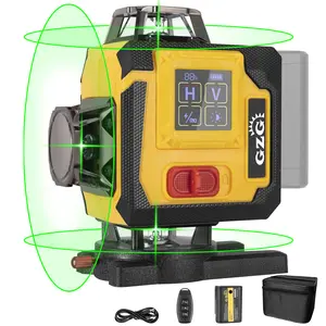 Laser Level 360 3D Self-Leveling, 16 Cross Lines, Magnetic Base, Lithium-Ion Battery, Round Charging Port, Construction Tool