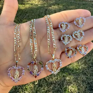 Set necklace and earrings virgen/Corazon Set necklace and earrings virgen/Corazon