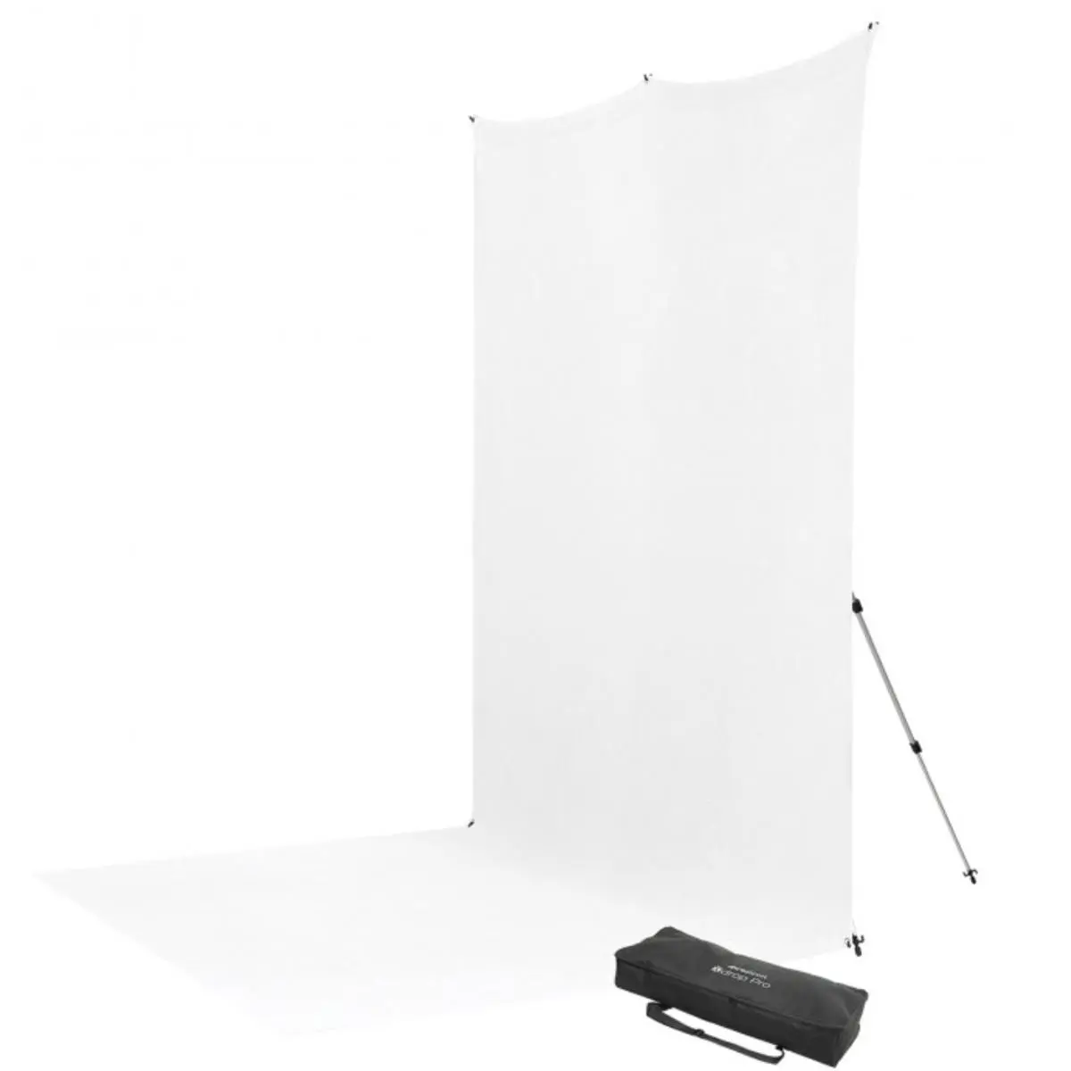 Westcott X-Drop Pro 8x13' Wrinkle-Resistant Backdrop Kit with Adjustable Metal Folding Durable Stand, High-Key White Sweep with Rear Support