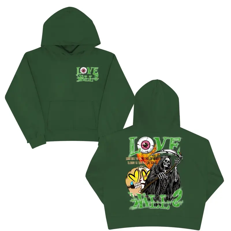 Love Kills Hoodie (Green Colorway)