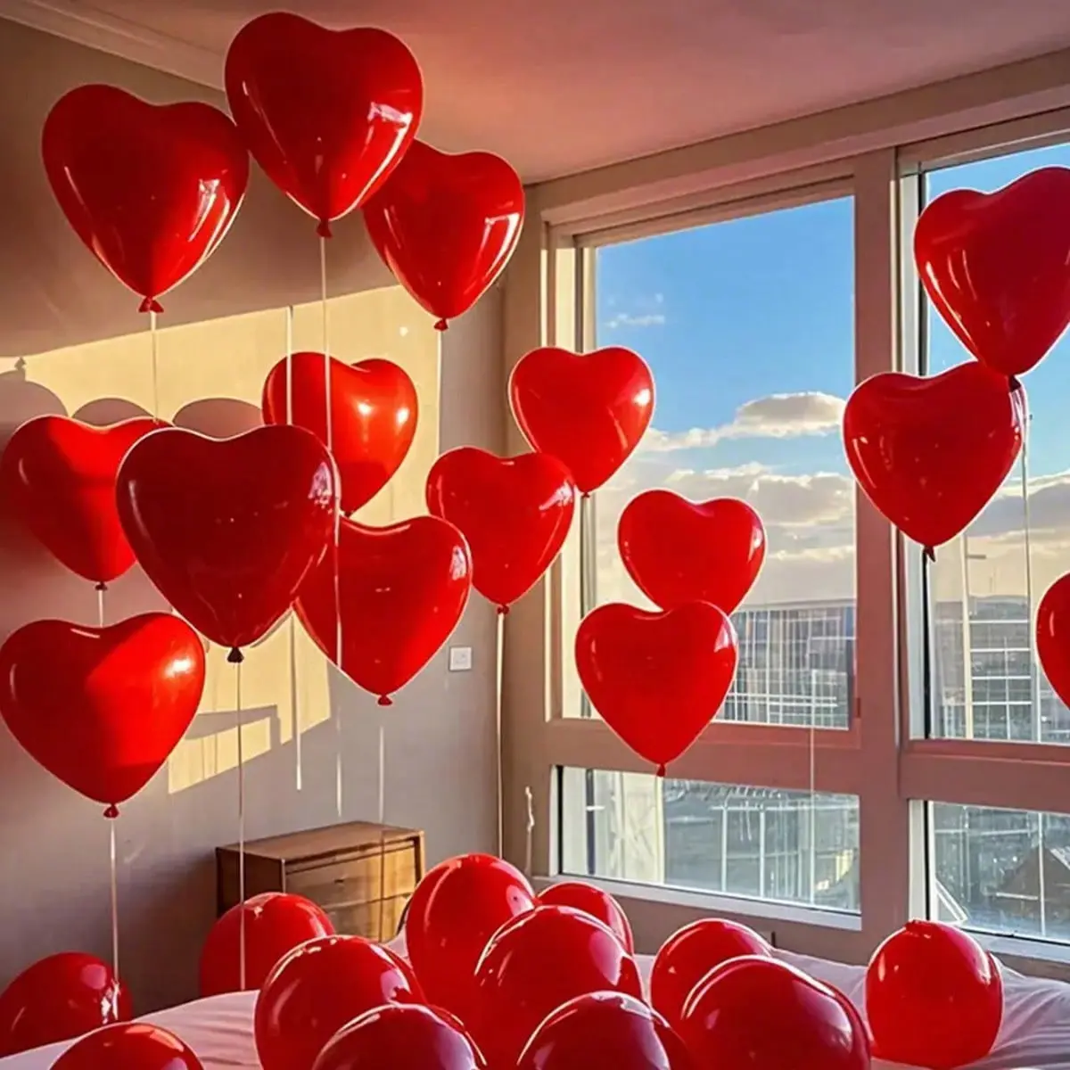 Heart-Shaped Decorating Latex Balloons, 30/100 Pieces, Valentine's Day, Anniversary, Wedding, Proposal Decoration, Birthday Party Supplies, Balloon Garland, Party Balloons Decorations