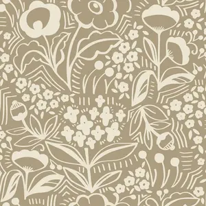Brewster Jeani Light Brown Peel and Stick Wallpaper