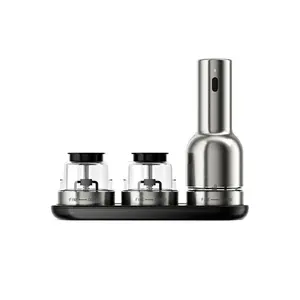 Electric Salt Pepper Grinder Set, Dual Bucket Two-In-One Design, USB Rechargeable, Adjustable Coarseness, LED Light, Kitchen Essential Tool, Kitchen Gadgets