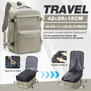 Vacuum-sealed travel backpack (with pump); TSA carry-on travel backpack for air flights; unisex (for men and women); equipped with a vacuum system; vacuum  travel backpack laptop backpack  Friendly  weekender duffel compression  bag