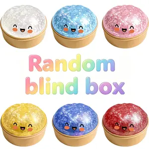 [Blind Box Game - 1PC] 2026 Glitter Dumpling Squishy with Steamer Box, Soft Sensory Fidget Steamed Bun Squeeze Tool for Adult Stress & Anxiety Relief, for Home Office Party