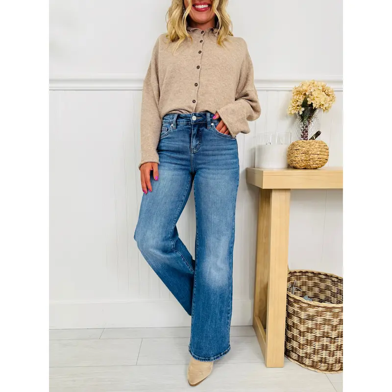 Just Four You Tummy Control Wide Leg Jeans in Four Inseams