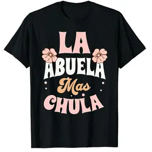 [100% Cotton]Stylish Gift for Grandmother Ultra Cute Spanish TShirt New Year Casual Short Sleeve Tee Soft