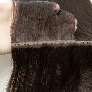 Wholesale 2025 NEW 12'16'20' Invisible PU Weft Hair with Hole Human Hair Twin Tabs Injected Long Tape PU Flat Weft Double Inject XO Hole Weft Hair Extensions