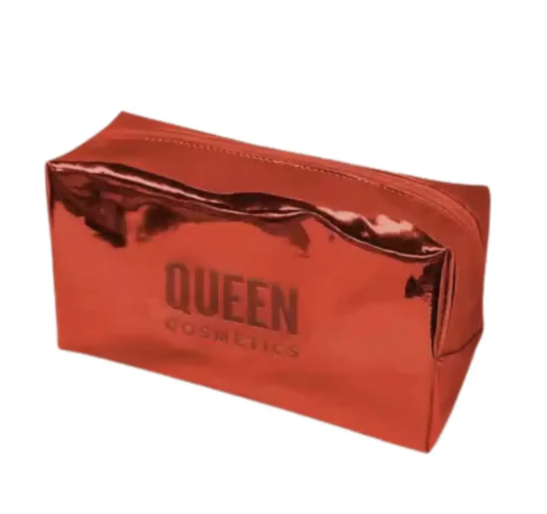 Queen Cosmetics Metallic Red Makeup Bag
