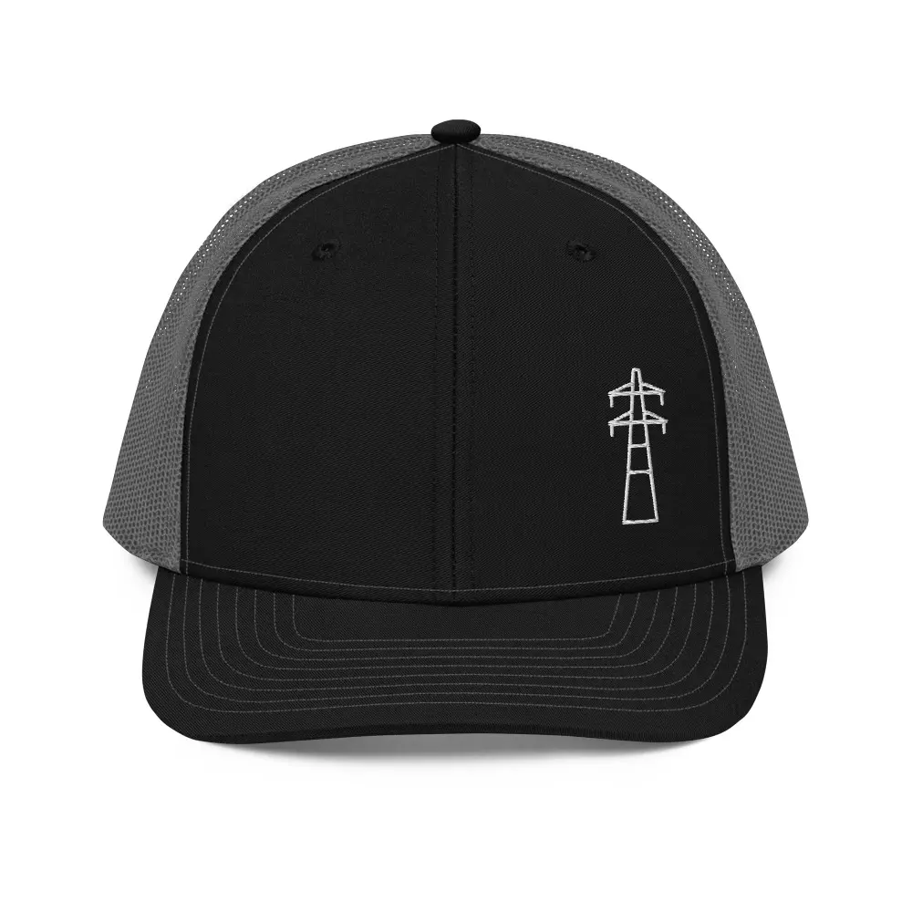 Transmission Lineman Trucker Hat Blue Collar Work Life Embroidery Structured 6-Panel Mid-Profile Cap with Adjustable Snapback
