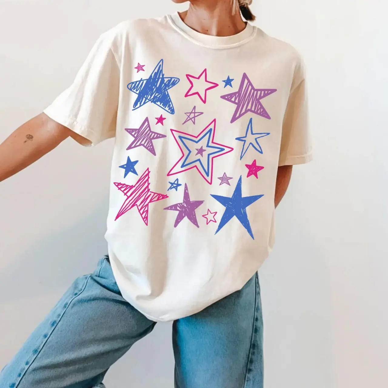 Subtle Bi Pride Stars Shirt, Bisexual Alt Graphic Tee, LGBTQ Pride Month, LGBT Gift