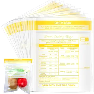 Microwave Steam Bags for Cooking Reusable Zipper Steam Vegetable Pocket Frozen Food Heating Bags for Faster Vegetables Seafood and Meat