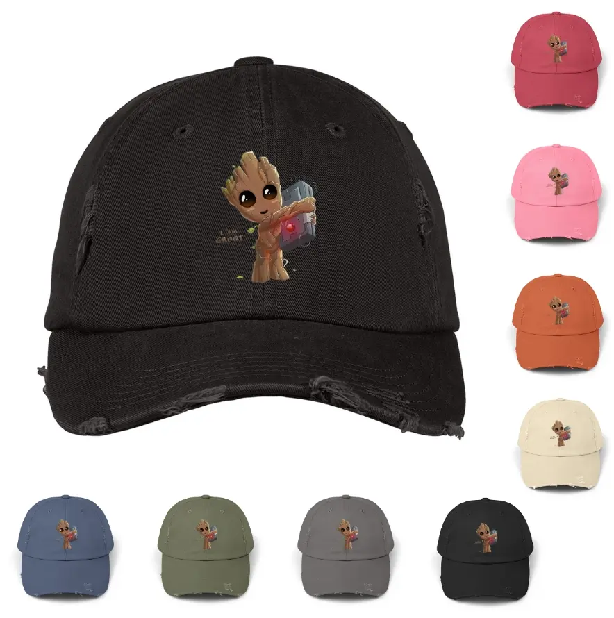 Groot Cap, Distressed Cap, Im Groot Cap, Funny Cap, Groot Fan Gift Cap, Groot Hat, Big Fan Gift