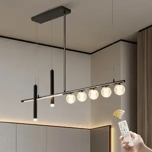 47.2 inch Modern LED Linear Pendant Light, Dimmable with Remote Control for Kitchen, Dining Table, Office, Bar, Restaurant