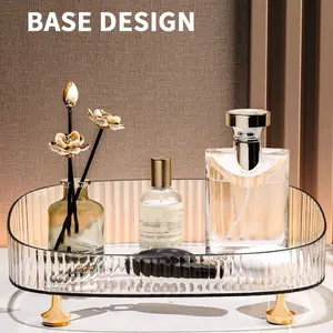 Transparent Desktop Storage Box, Bedside Table Organizer, Lipstick Skincare Cosmetics Jewelry Holder, Compartment Sorting Box, Home Organization