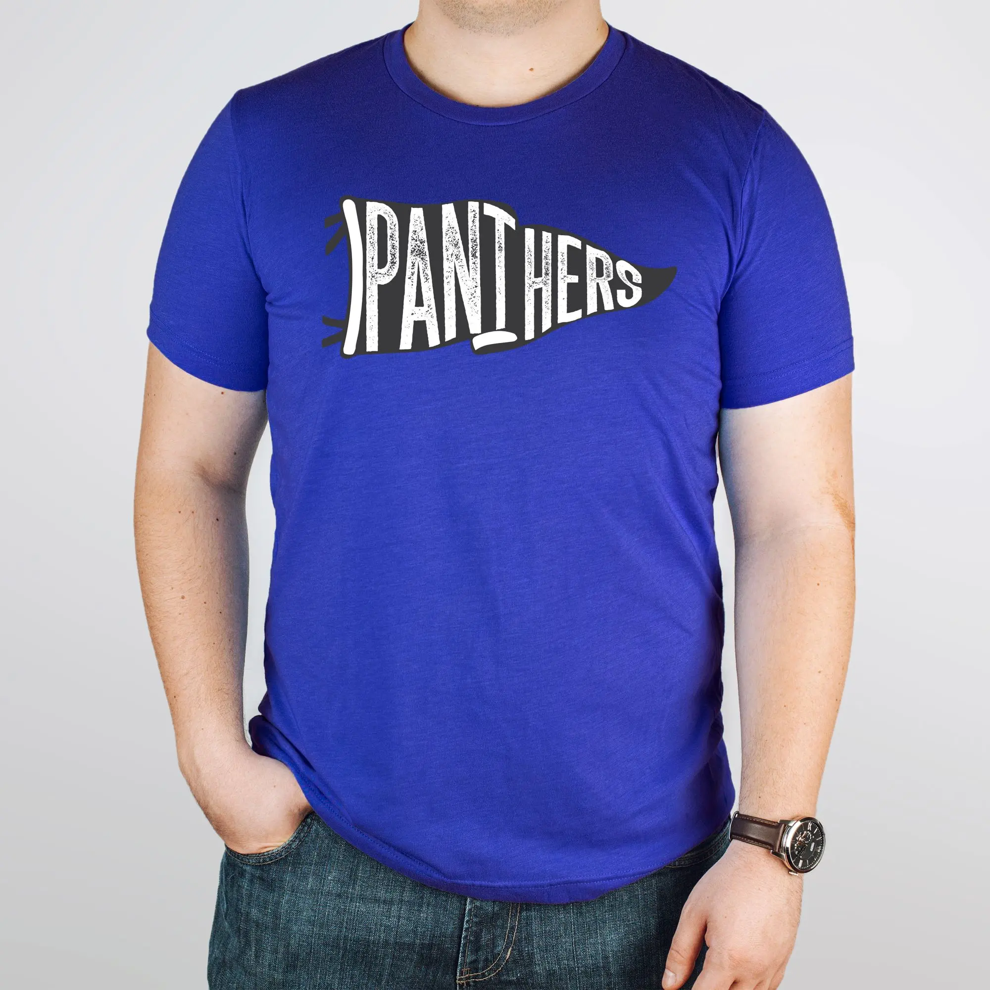 Panthers Vintage Sports Flag Unisex Shirt - Panthers Retro Mascot Fan T-Shirt for Men, Women, and Teens - Family Matching School Sports Tee