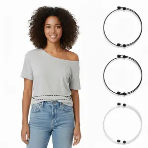 3 Pcs Adjustable Shirt Tuck Bands for Women Elastic Crop Bands to Tuck Shirts Prevent Belly Showing Style Oversized Tops Layering No Sewing