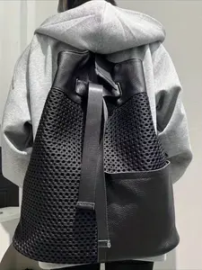 Ladies' large capacity fashionable and cool backpack, personalized Y2K spicy girl shoulder bag with front pocket, drawstring design, front pocket, Christmas gift, birthday gift, fitness bag, sports bag, vacation training bag, Travel Backpack