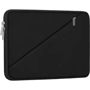 Laptop Sleeve Case 15.6 inch, Traveling Carrying Computer Sleeve Bag with Zippered Pocket, Shockproof Protective Laptop Cover Compatible for Apple Notebook, HP, Dell, Acer, Asus, Lenovo, Black