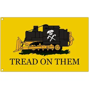 Tread On Them Killdozer Flag 40x60in Funny Tapestry Flags for Room Guys Teen Girls College Dorm Bedroom Meme Flag Man Cave Wall Art Decor Indoor Outdoor Home House Decoration Banner