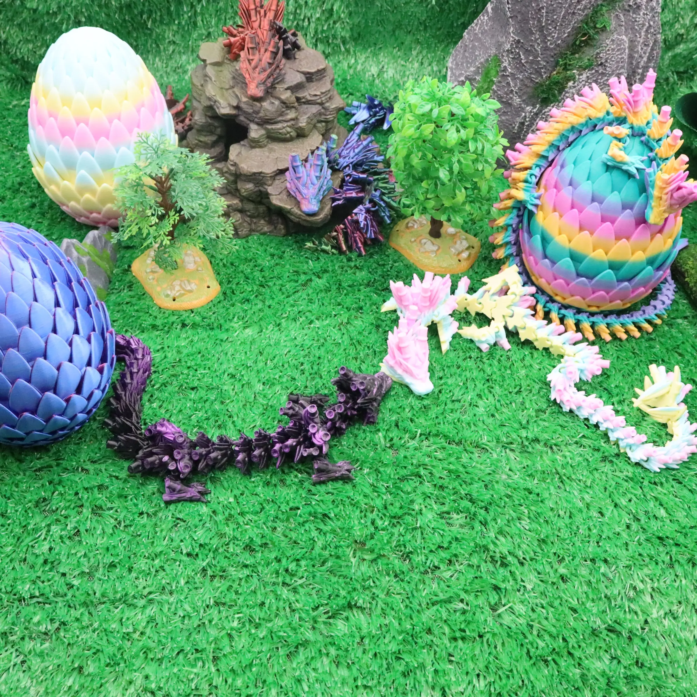 1pc 3D Printed Bamboo Dragon Set, Detailed Design, Perfect Gift for Birthdays and Valentine's Day, Home Desktop Decoration, Collectible Room Decor