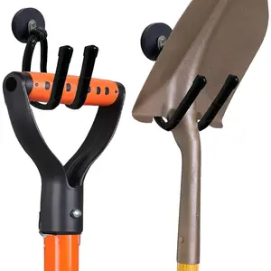 2 Pack Strong Magnetic Garage Storage Hooks, Heavy Duty Magnet Organizer Hooks with Rubber Coating for Garden Tools, Hose, Workshop, Pool Tools, Indoor & Outdoor Hanging (Black)