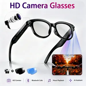 Smart AI Camera Glasses – 3 Lenses, HD Recording, Real-Time Translation, Music & Calls, Hands-Free Outdoor Adventure Glasses.wearable gift for men and women