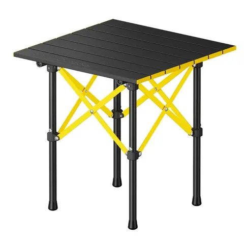 【ToolUpgrade】FanttikOutdoor Zeta V11 Pro Camping Table, Portable Folding Roll Up Table with Lightweight Aluminum Top & Carry Bag for Camping, BBQ, Tailgating Party, Picnic, Backyard