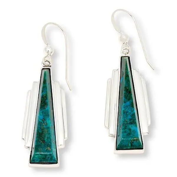 Mine Finds by Jay King Sterling Silver Chrysocolla Drop Earrings