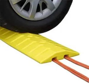 High Visibility Yellow Eagle Speed Bump & Cable Protector, 6 ft, 15 Lbs., 2 x 10 x 72 in Dimensions, 20,000 lbs Per Pneumatic Tire Capacity