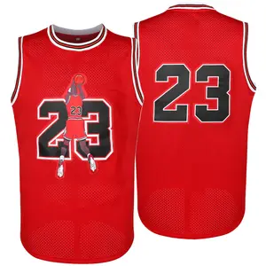 Men's Basketball Jersey #23 Red Breathable Polyester Sporty Design Casual Loose Fit T-Shirt for Sports & Everyday Wear