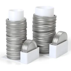 Mason Jar Lid Organizer and Storage, Canning  Holder Compatible with Regular and Wide Mouth, Holds 12 &12 Rings per Pack (Set of 2) - White
