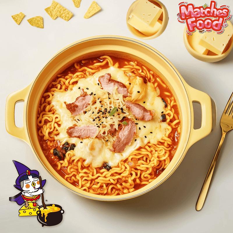 Samyang Buldak Quattro Cheese Flavor Spicy Chicken Ramen 5 Pack Korean Style Noodles 700g