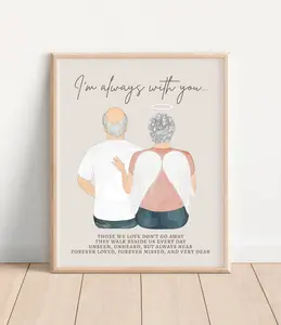 Personalized Memorial Print, Gift From Wife to Husband, Spouse Condolence Gift Idea, Angel Wife in Heaven Picture, Deceased Wife Memory Gift