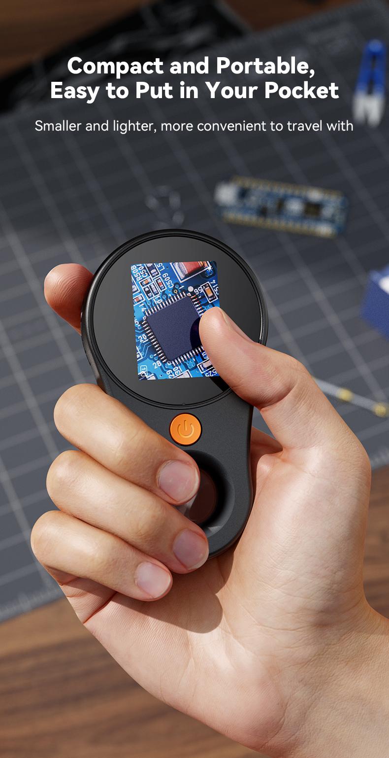 Portable Handheld Digital Microscope 400X Magnification 2MP HD Camera with Built-in Screen, USB Rechargeable Pocket Microscope for Electronic Repair, Soldering, Jewelry Inspection