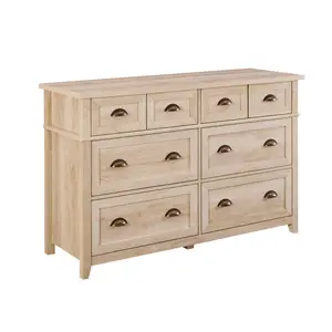 Walker Edison BR6DODDDRWO-T 33.12 x 18 x 52 in. 6 Drawer Framed Dresser, White Oak