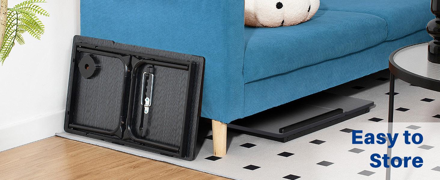 Adjustable Foldable Laptop Table with Cup Holder, Portable TV Tray Desk for Bed Couch Sofa, Height Adjustable Study Reading Table for Home Office