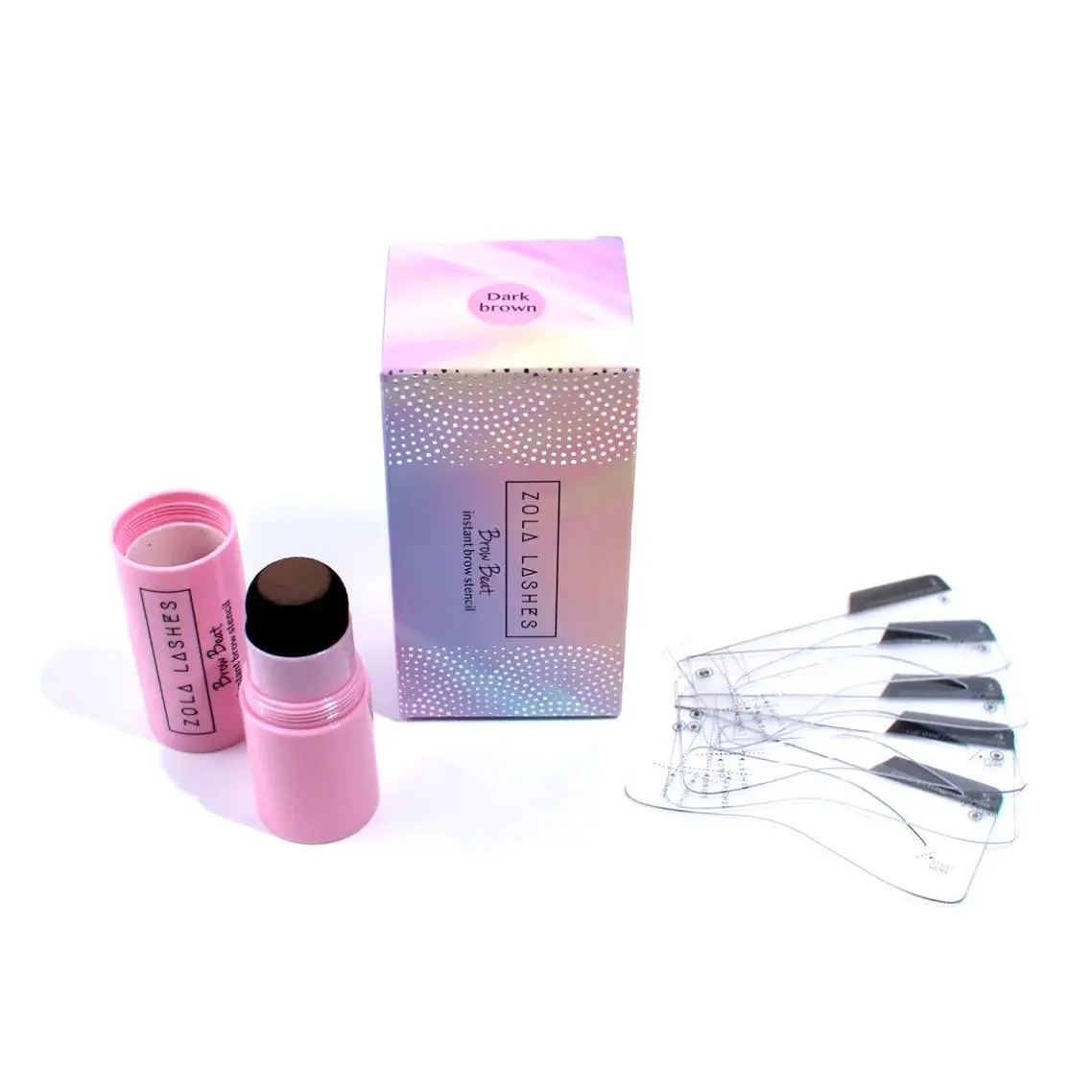 Eyebrow Stamp and Stencil Kit, Waterproof Pigment Powder for Quick Brow Styling, Cosmetic Makeup Set with 5 Stencil Shapes, Eyebrow Set, Beauty Products, Quick Shape Fix, Brows Styling, Apply With Stamp, Instant Look