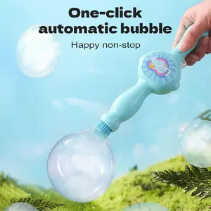 Fog Bubble Machine Rechargeable Automatic Electric Smoke Bubble Machine Magic Smoke Bubble Maker Colorful Lights Music Elastic Bubble Fog Wand Magic Interactive Fog Bubble Maker for Kids Parties Beaches Summer Easter Basket Stuffers with a 70ml Bubble So
