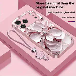 Suitable for [iPhone 17 Pro Max] phone case,  Free four-leaf clover lanyard,drop-proof and fingerprint-resistant,simple and elegant design 995