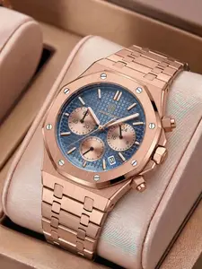 Men's Watch Business & Fashion Round Dial, Unique Style Waterproof Luminous Function, Elegant Packaging, Stylish Wristwatch